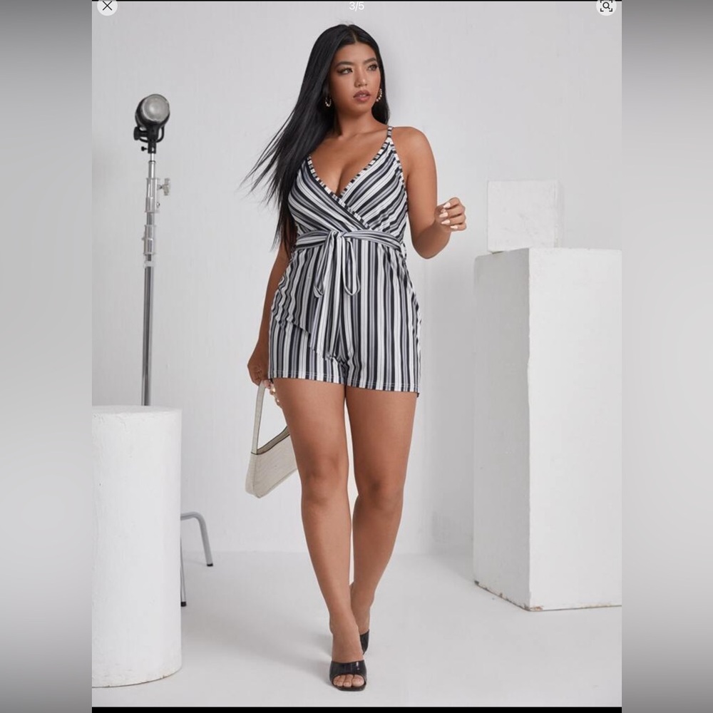 Striped Sleeveless Romper